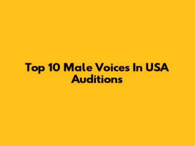 Top 10 Male Voices In USA Auditions