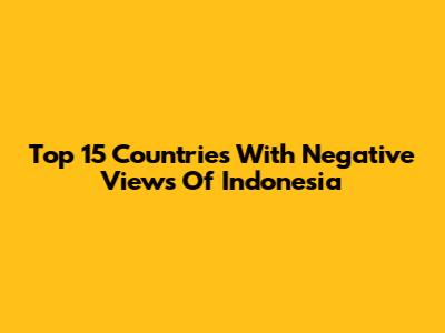 Top 15 Countries With Negative Views Of Indonesia