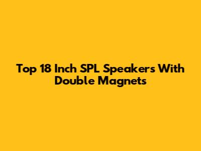 Top 18 Inch SPL Speakers With Double Magnets