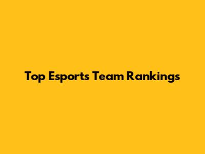 Top Esports Team Rankings