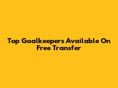 Top Goalkeepers Available On Free Transfer