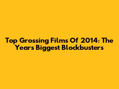 Top Grossing Films Of 2014: The Year's Biggest Blockbusters