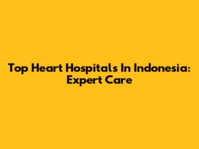 Top Heart Hospitals In Indonesia: Expert Care