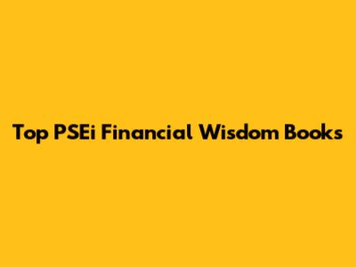 Top PSEi Financial Wisdom Books