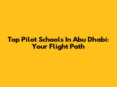 Top Pilot Schools In Abu Dhabi: Your Flight Path