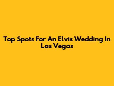 Top Spots For An Elvis Wedding In Las Vegas