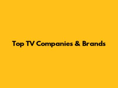 Top TV Companies & Brands