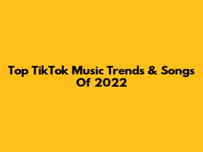 Top TikTok Music Trends & Songs Of 2022