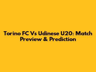Torino FC Vs Udinese U20: Match Preview & Prediction