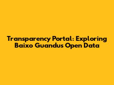 Transparency Portal: Exploring Baixo Guandu's Open Data