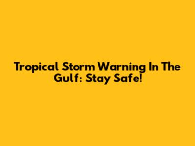 Tropical Storm Warning In The Gulf: Stay Safe!