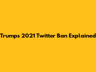 Trump's 2021 Twitter Ban Explained