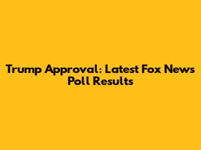 Trump Approval: Latest Fox News Poll Results