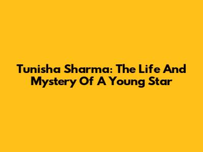 Tunisha Sharma: The Life And Mystery Of A Young Star