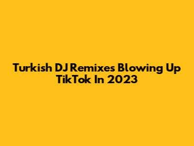 Turkish DJ Remixes Blowing Up TikTok In 2023