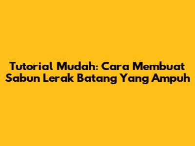 Tutorial Mudah: Cara Membuat Sabun Lerak Batang Yang Ampuh
