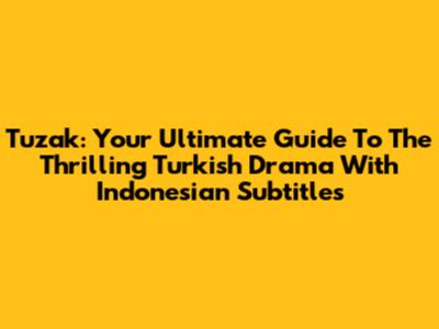 Tuzak: Your Ultimate Guide To The Thrilling Turkish Drama With Indonesian Subtitles