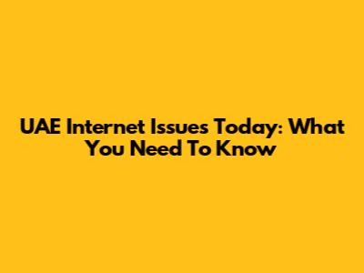 UAE Internet Issues Today: What You Need To Know