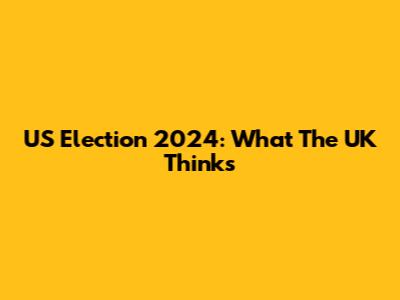 US Election 2024: What The UK Thinks
