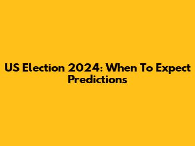US Election 2024: When To Expect Predictions