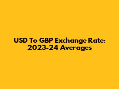 USD To GBP Exchange Rate: 2023-24 Averages