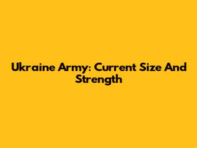 Ukraine Army: Current Size And Strength