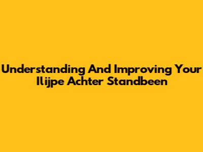 Understanding And Improving Your Ilijpe Achter Standbeen