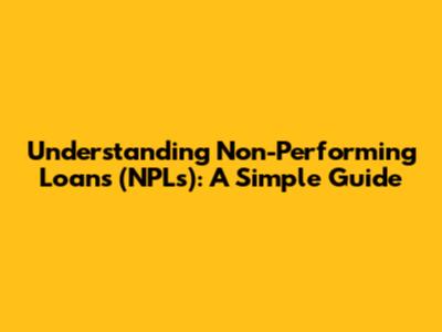 Understanding Non-Performing Loans (NPLs): A Simple Guide