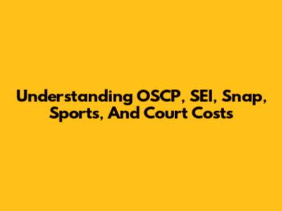 Understanding OSCP, SEI, Snap, Sports, And Court Costs