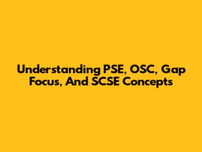 Understanding PSE, OSC, Gap Focus, And SCSE Concepts