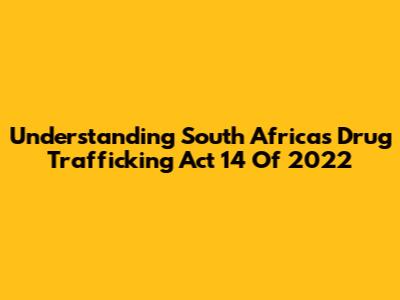 Understanding South Africa's Drug Trafficking Act 14 Of 2022