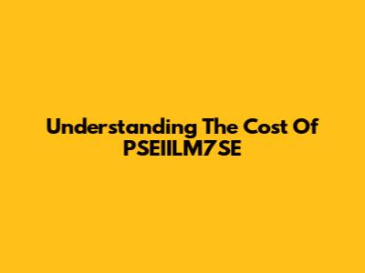 Understanding The Cost Of PSEIILM7SE