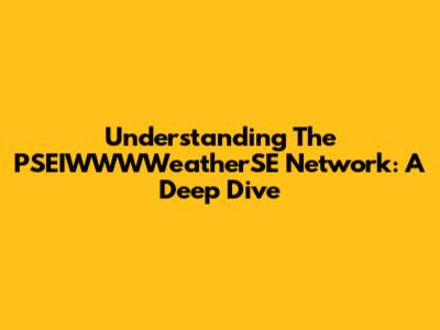 Understanding The PSEIWWWWeatherSE Network: A Deep Dive