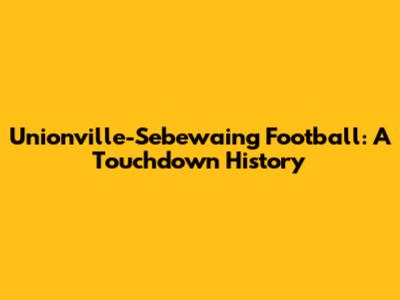 Unionville-Sebewaing Football: A Touchdown History