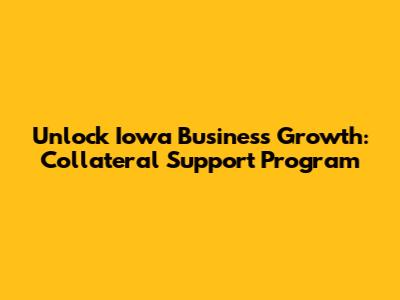 Unlock Iowa Business Growth: Collateral Support Program