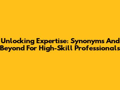 Unlocking Expertise: Synonyms And Beyond For High-Skill Professionals