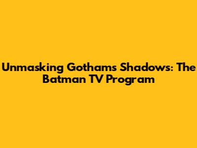 Unmasking Gotham's Shadows: The Batman TV Program