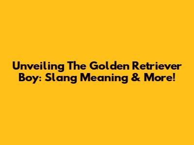 Unveiling The Golden Retriever Boy: Slang Meaning & More!