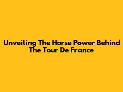 Unveiling The Horse Power Behind The Tour De France
