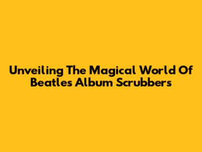Unveiling The Magical World Of Beatles Album Scrubbers