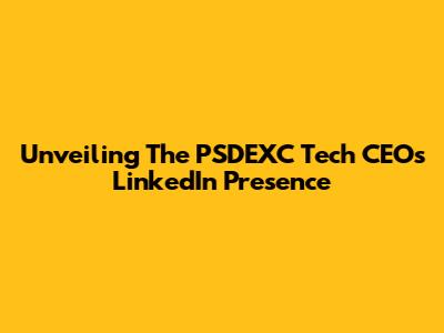 Unveiling The PSDEXC Tech CEO's LinkedIn Presence