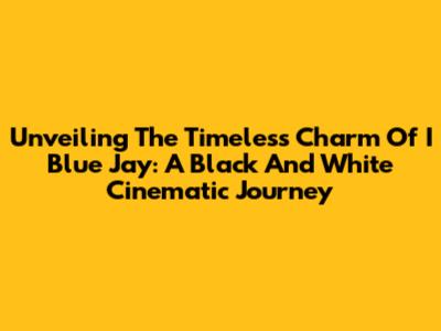Unveiling The Timeless Charm Of 'I Blue Jay': A Black And White Cinematic Journey