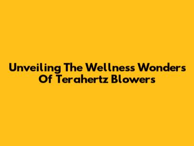 Unveiling The Wellness Wonders Of Terahertz Blowers