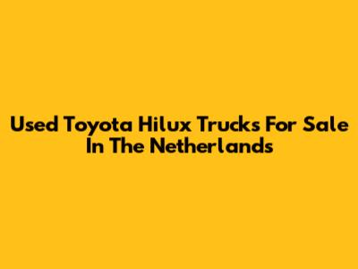 Used Toyota Hilux Trucks For Sale In The Netherlands