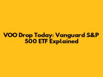 VOO Drop Today: Vanguard S&P 500 ETF Explained