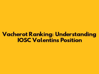 Vacherot Ranking: Understanding IOSC Valentin's Position