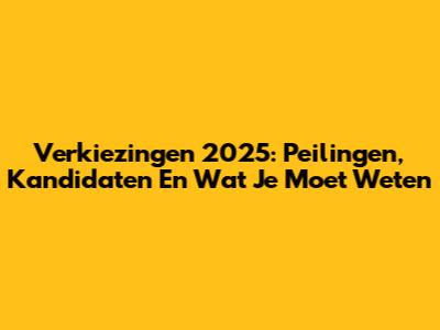 Verkiezingen 2025: Peilingen, Kandidaten En Wat Je Moet Weten