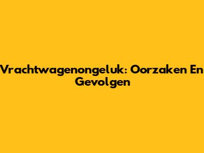 Vrachtwagenongeluk: Oorzaken En Gevolgen