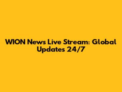 WION News Live Stream: Global Updates 24/7