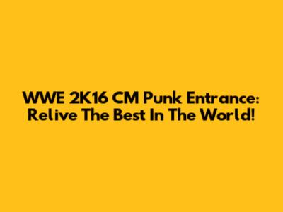 WWE 2K16 CM Punk Entrance: Relive The Best In The World!